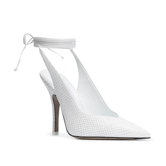 The Attico Venus Croc-Embossed Pumps White - Picture 5 of 10